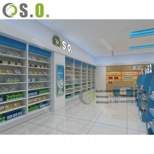 Modern Style Factory Direct Sale High End Pharmacy Shop Display Furniture Medicine Storage