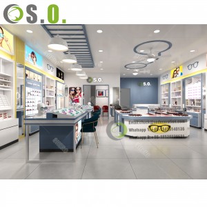 Luxury eyewear Store Display Showcase Counter Design Custom Glass Display Showcase for optical Shop