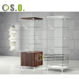 Custom High Grade Glass Display Cabinet Museum Showcase with Flexible LED Lights for USA Museum