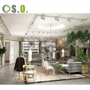Factory sale Clothes Showroom Display Wooden Textile Shop Furniture