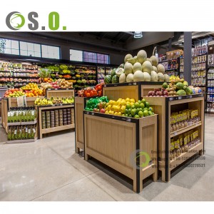 Sistemet e rafteve të rafteve të magazinimit të frutave dhe perimeve në supermarkete Raft për ekspozimin e perimeve dhe frutave me ruajtje