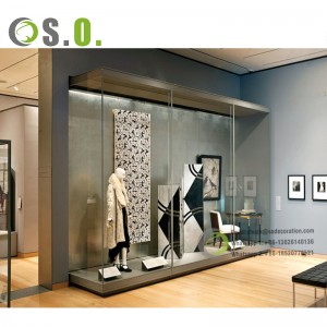 Wall Mounted Museum Showcase Recessed Display Cabinet para sa Retail Store Window Display