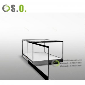 High quality science museum equipment glass cabinet museum display showcase with LED light
