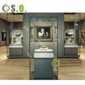 Custom museum cabinets modern museum display case museum vitrine with LED light
