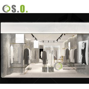 Custom High End Modern Men’s Clothing Store Display Rack Counter Table Shelf Retail Boutique Furniture Clothing Store