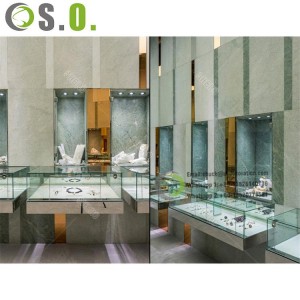 LED Light glass Luxury display cabinet for advanced jewelry store custom factory direct sales