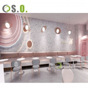 Modern Restaurant Coffee Shop Decoration Simple Shop Counter Design Store Counter Table With LED Light