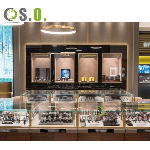 Custom luxury watch display showcase fashion shop cabinet jewelry counter for store decoration