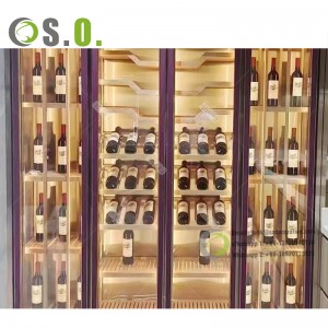 Classic Royal Design White Dining Bar Storage Display Wine Racks Home Furniture Luxury Wooden Wine Cabinet With Door