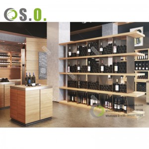 Hot Sale Wine Display Cabinet Wooden Wine Shelf Liquor Furniture Design