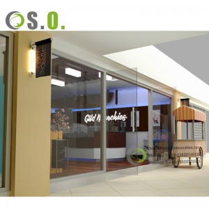 Best Quality Restaurant Showcase Cafe Restaurant Interior Design Stainless Steel Cabinet fast food counter