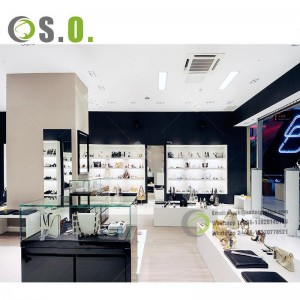 Custom Made Glass Bag Showcase Shoes Shop Fitting Handbag Retail Store Shelving