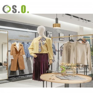 Clothes Shop Interior Design Wood Clothes Display Cabinet Wooden Clothing Rack Wall Clothing Store Shelves