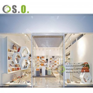 Custom Modern Shoes Display Cabinet Wooden Bags Display Cabinet Vitrine To Showcase Shoes