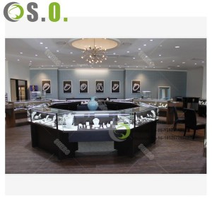 Customize Logo Jewelry Shop Fitting Display Counter Jewellery Glass Showcases