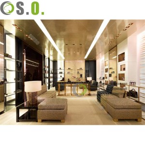 simple style wooden jewellery showroom furniture design Jewelry Display Showcase for mall jewelry stores customization
