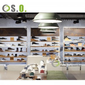 Luxurious Design Shoe Showroom Furniture Shoes Shop Fitting Glass Shelves For Shoes