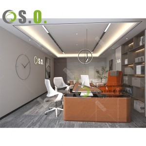 High-end luxury office ceo table office design furniture modern L shape office desks