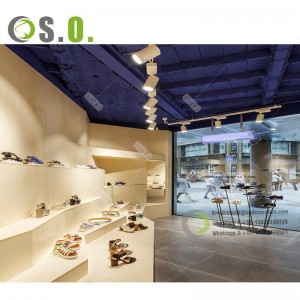 Customized Handbag Display Showcase Modern Glass Shelves shoe store wall display