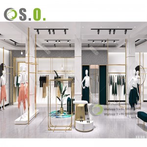 Retail Clothing Store Fixtures Display Showcase Clothes Stands Stainless Display Racks for Clothing Store