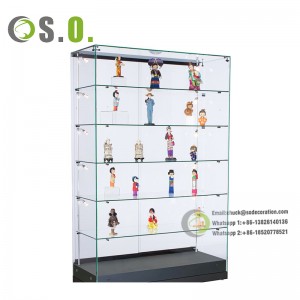 LED illuminated lockable opening door tempered glass display/tempered glass showcase