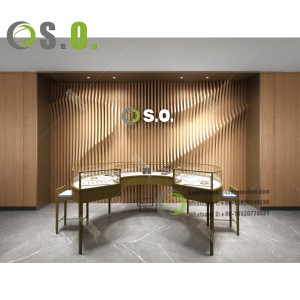 Hot sale new design jewelry display showcase tray glass display counter retail store shop showcase design front