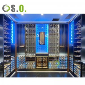 Popular Liquor Glass Bottle Display Rack Led Floor Display Stand Rack For Wine High End Wine Glass Display Cabinet