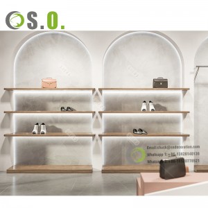 Luxury Clothing Store Retail Garment Display Rack Customized Clothing Display Rack And Shelf Clothing Store Shelf With Light