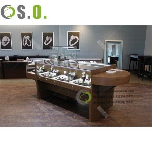Customized jewelry showcase Jewelry display cabinets Glass Counter For Display Kiosk Jewelry store