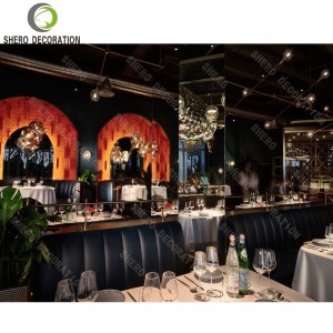 High End Full Dining Room Design Custom Restaurant Counters Wooden Restaurant Furniture Set