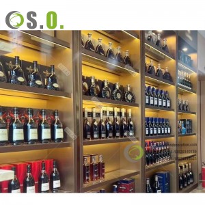 glass wine display cabinet liquor bottle display stand led wine showcase