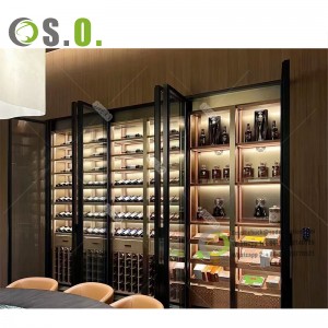 Retail Wine Shop Interior Design Decoration Wine Store Custom Shop Wooden Metal Shelf Rack Wine Display Cabinet