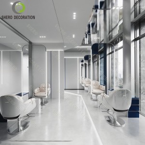 Professional Barber Shop Furniture Custom Barber Shop Mirror Station Salon Display Cabinet