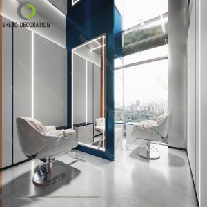Professional Barber Shop Furniture Custom Barber Shop Mirror Station Salon Display Cabinet
