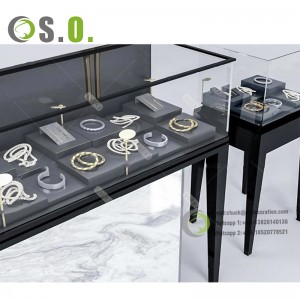 Customized jewelry display showcase jewelry shop furniture round glass display showcase