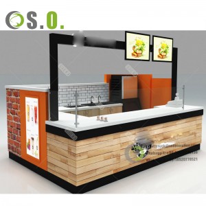 Modern Sweet Bar Counter Dessert Shopping Mall Design Custom Coffee Shop Kiosk Bar Furniture For Milk Tea