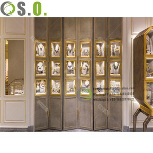 Luxury Glass Jewelry Display Cabinet Stainless Steel Jewellery Kiosk Display Furniture