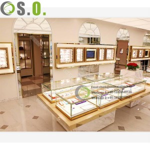 Wooden Jewelry Showcase Glass Jewelry display cabinets Jewellery Counter Design