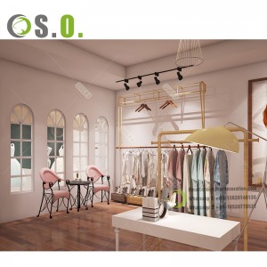 Interior shop design for garment women clothing showcase clothing showroom design