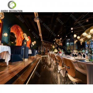 High End Full Dining Room Design Custom Restaurant Counters Wooden Restaurant Furniture Set