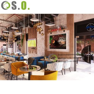 New Design Coffee Shop Wall Decoration Furniture Luxury Design Cafe House Counter Table Cafe Bar Decoration