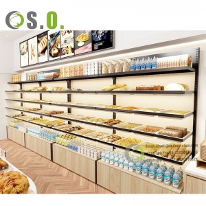 Customized Convenience Store Modern Supermarket Shelves Wooden Metal Display Racks For Supermarket