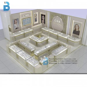 High-end Jewelry Display Cabinet Glass Lockable Jewelry Shop Showcase