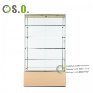 Manufacturer Economic full Vision Glass Display Case Showcases for Retail Shops