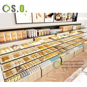 Wooden Mall Snack Shelves Boutique Cabinet Rack Convenience Store Shelves Supermarket Stand Wood Display Shelf