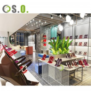 Factory Wall Mounted Shoes Store Furniture Decoration Ideas Bags Display Cabinet Shoes Design Shop Interior Design