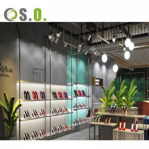 Factory Wall Mounted Shoes Store Furniture Decoration Ideas Bags Display Cabinet Shoes Design Shop Interior Design