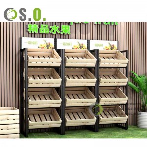 Customized Shelving Wooden Display Multifunctional Supermarket Stand Rack Shelves