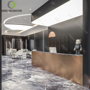 Modern Salon Interior Design Custom Barber Shop Mirror Station With Light Barber Shop Furniture