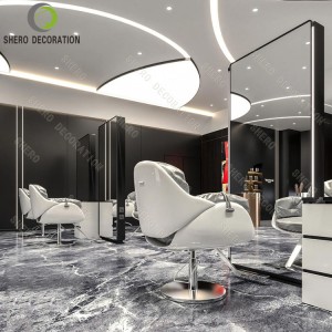 Modern Salon Interior Design Custom Barber Shop Mirror Station With Light Barber Shop Furniture